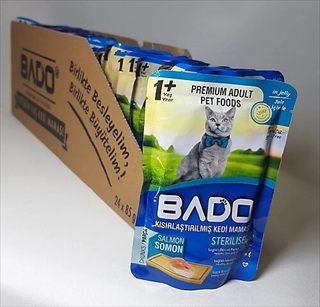 Bado Kısırlaştırılmış Kedi Somonlu 85 gr 24 adet
